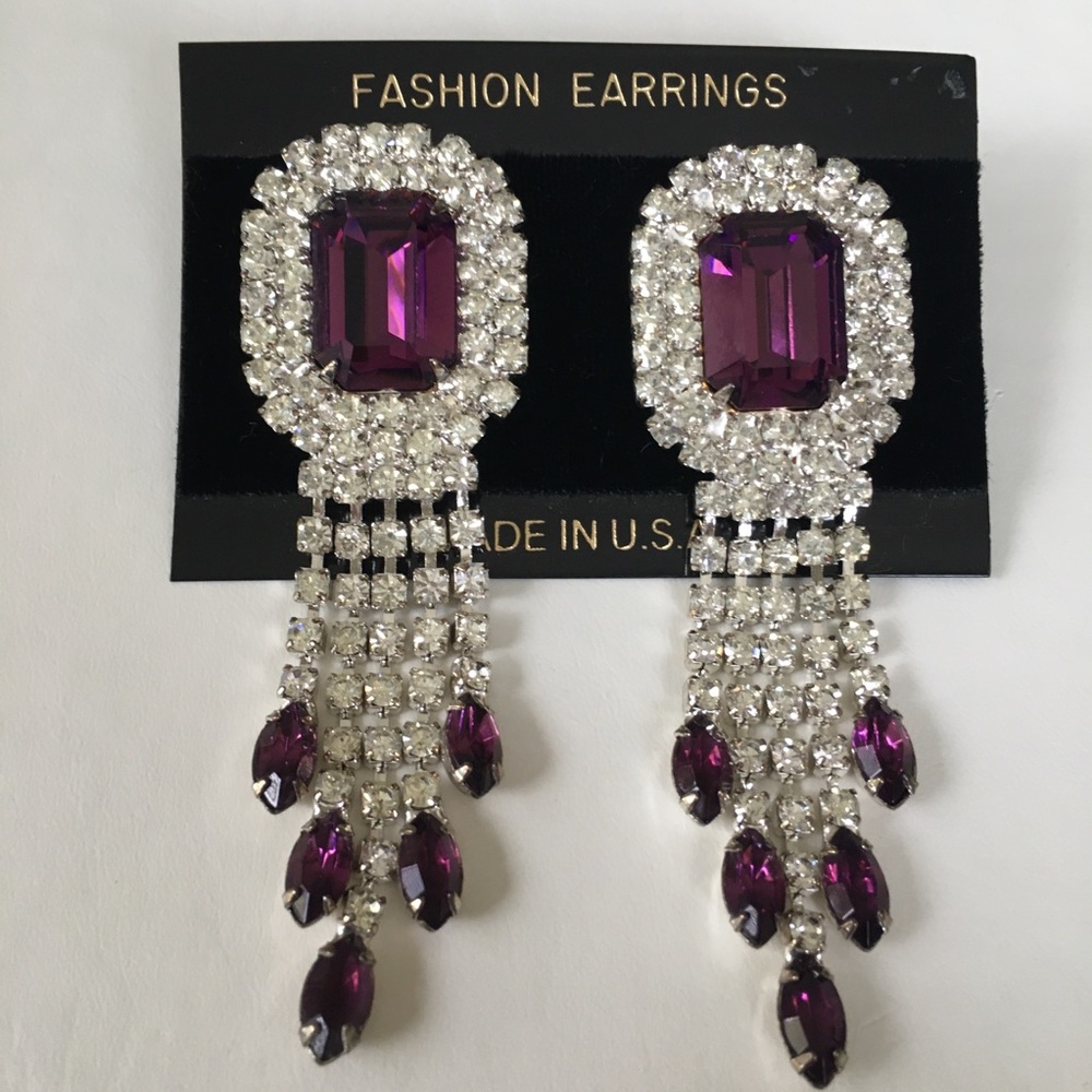 Purple Tone Dangle Earrings